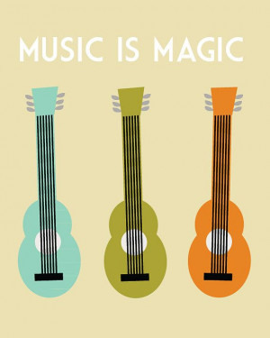music quote mid century modern instrument print by LeydaVCampbell