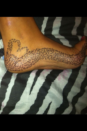 Cheetah Print Tattoos With Quotes Cheetah print foot tattoo idea