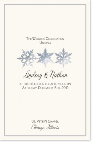 Snowflake Pattern Wedding Programs
