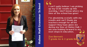 Zoe is set to go on to study Business Studies, Biology, English ...