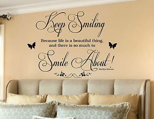 about Marilyn Monroe Keep Smiling Life is Beautiful wall art quote ...