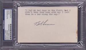 Bob-Lemon-d-2000-Signed-3x5-Index-Card-with-Quote-Autographed-PSA-DNA