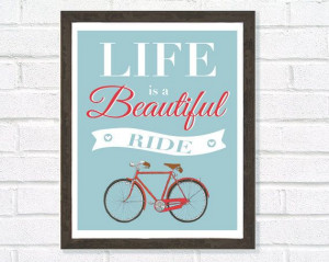 Bike art poster, quote print, inspirational quote, quote art, nursery ...
