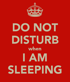 DO NOT DISTURB when I AM SLEEPING