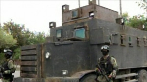 Mexican army destroys drug cartel 'narco-tanks' -