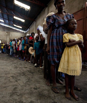 ... food distribution center in Gonaives, Haiti, Sunday, Sept. 7, 2008