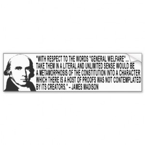 James Madison Quote Bumper Sticker Car Bumper Sticker