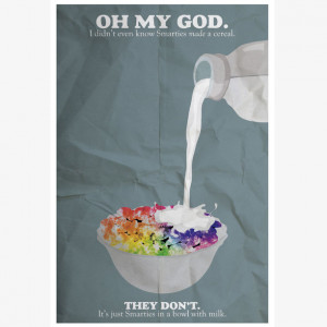 Smarties Cereal Print 13x19 rainbow, colorful, quote