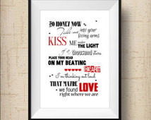 Ed Sheeran Quote Print - Thinking O ut Loud - Song Words - Love Quote ...