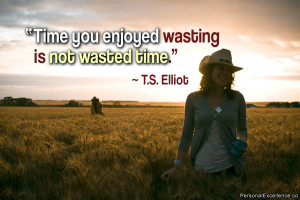 Inspirational Quote: “Time you enjoyed wasting is not wasted time ...
