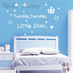 TWINKLE LITTLE STAR baby sleeping quotes removable vinyl nursery wall ...