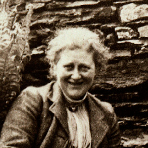 Detail from photograph of Beatrix Potter with her dog Kep at Hill Top ...