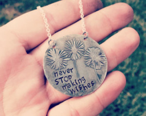 ... etched dandelion pendant hand stamped with 