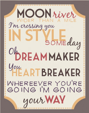 Moon River Digital Print. Oh how I love Breakfast at Tiffany's and ...