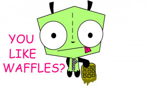 GIR and his waffles by Karrotcakes