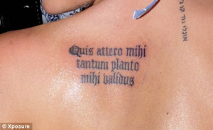 Thumbs up: Danielle Lloyd has the Latin phrase tattooed on her ...