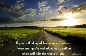 If you are thinking of becoming a Christian, I warn you you are ...