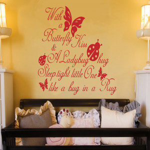 Butterfly Kiss Ladybug Hug Quote Mural Wall... $3.99 Buy It Now Free ...