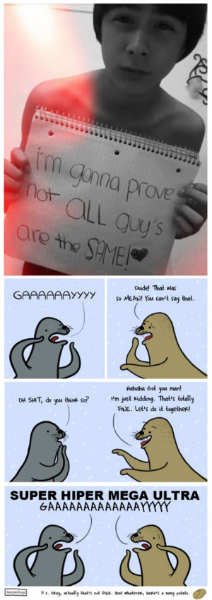 Homophobic seal and friend
