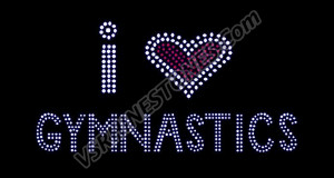 Home > Cheer/Dance Rhinestone Transfers > I Love Gymnastics