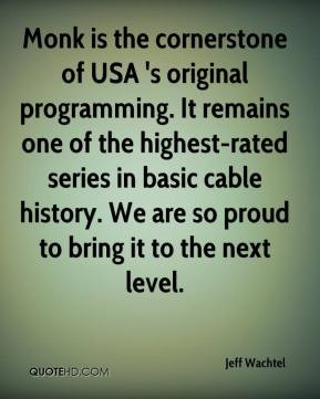 Monk is the cornerstone of USA 's original programming. It remains one ...