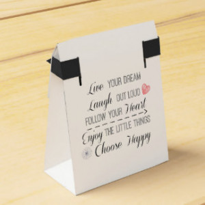 Motivational Happy Life Rules Quotes Party Favor Boxes