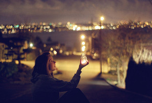 bokeh, cool, firefly, girl, junel, light, night