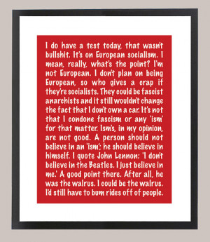 Ferris Bueller's Day Off Quote 11 x 14 Inspiration Print