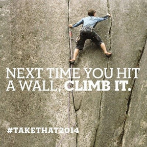 Next time you hit a wall, climb it. #takethat2013