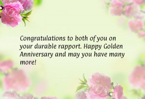 Congratulations to both of you on your durable rapport. Happy Golden ...