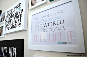 found the white canvas with black words at HomeGoods . It couldn't ...