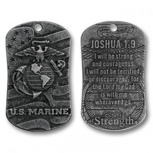 marine eagle globe anchor dog tag necklace