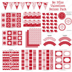 Be Mine Valentines Day Party Sale 70% off diy PRINTABLE Deluxe Package ...