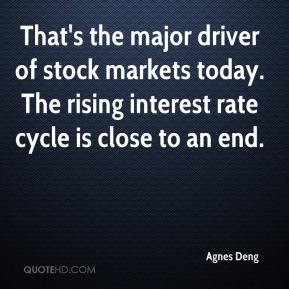 That's the major driver of stock markets today. The rising interest ...