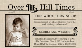 Extra!Extra Over The Hill Times 60th Birthday Quotes Invitation