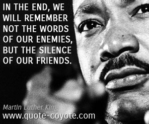 Martin Luther King Quote About Enemies Friends Silence