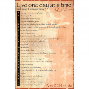 Dalai Lama Live One Day AtA Time Art Poster Print - 24x36