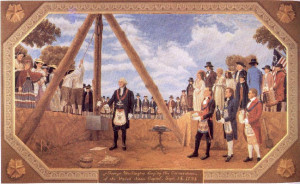 George Washington performing a Masonic ritual in 1793