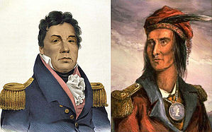 Portraits of Pushmataha (left) and Tecumseh (right).