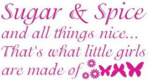 Sugar and Spice Baby Girl Nursery Quote Wall Sticker &