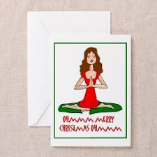 Funny Cute yoga christmas Greeting Card