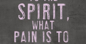 ... is to the spirit, what pain is to the body. - Elder David A. Bednar