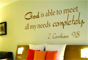 Corinthians 9:8 God is able...Bible Verse Wall Decal Quotes