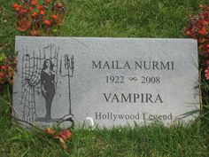 Vampira, Hollywood Legend, Maila Nurmi, television, grave stones More
