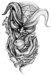 evil tattoo flash art