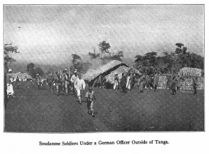 Soudanese Soldiers Under a German Officer Outside ofTanga.