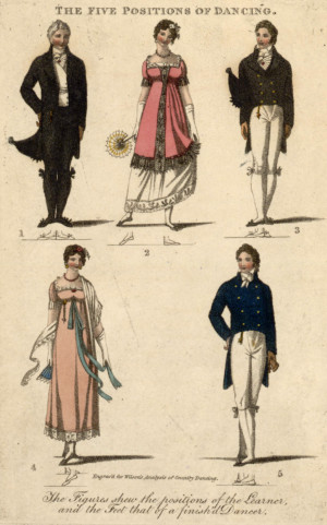 1811 English evening dress: black coat worn open, black breeches ...