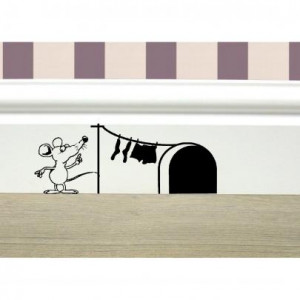 Mouse And Hole Wall Sticker