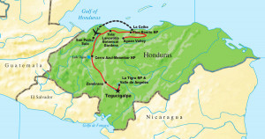 maps honduras map with topography and rivers
