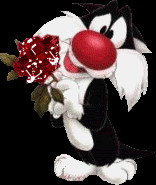 SYLVESTER THE CAT WITH A ROSE Picture